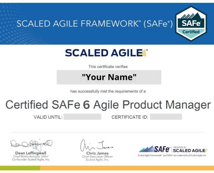 Updated SAFe APM certificate